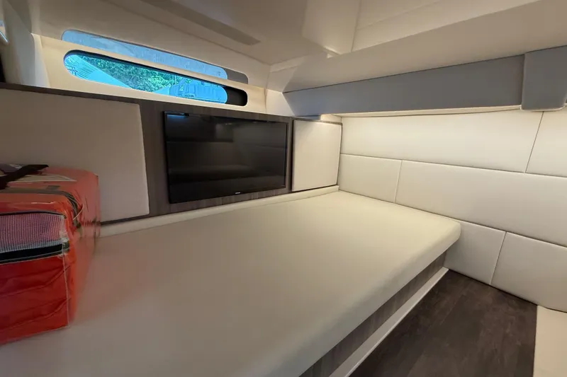 Slide: The Image of Luxurious interior cabin of 2022 Regal 36 XO yacht with modern design. - 58
