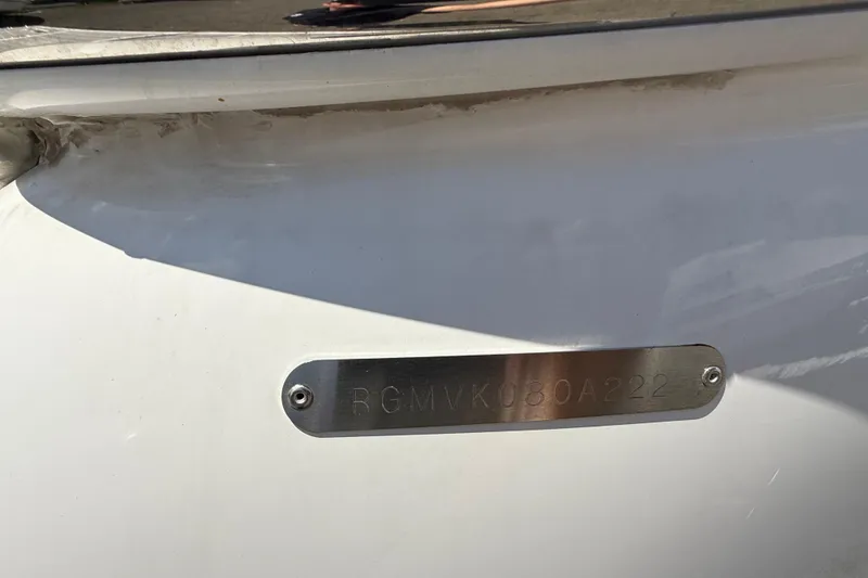 Slide: The Image of 2022 Regal 36 XO boat hull identification number plate. - 65