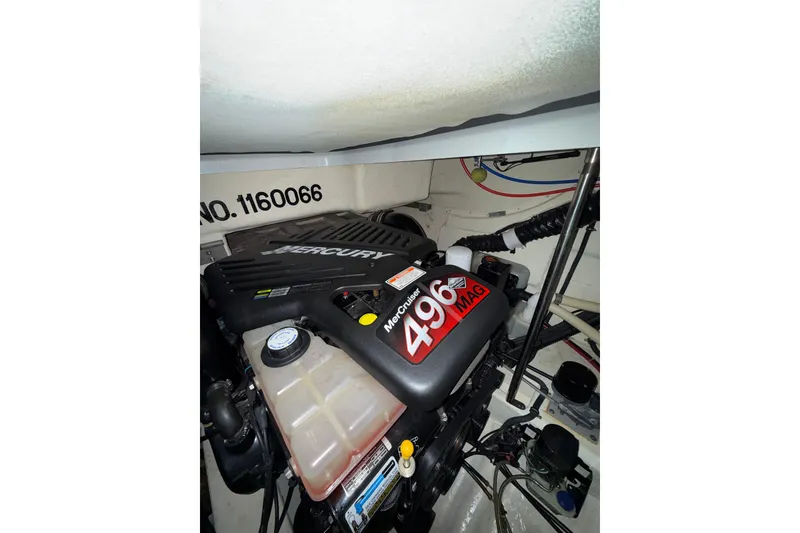 Slide: The Image of Engine compartment of 2004 Formula 34 Performance Cruiser with MerCruiser 496 MAG engine. - 20