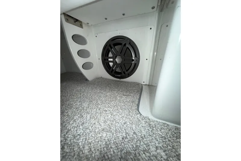 Slide: The Image of 2004 Formula 34 Performance Cruiser interior sink and countertop with speaker detail. - 34