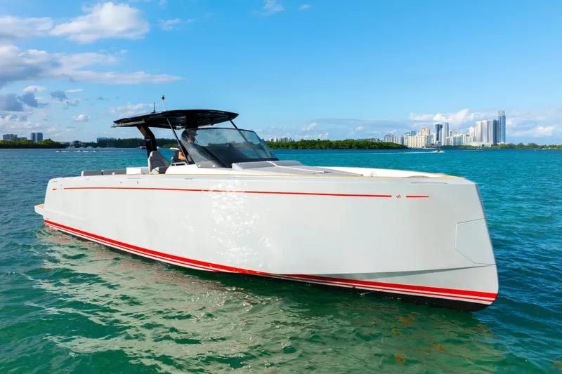 Slide: The Image of Luxurious interior of 2021 Pardo Yachts 38, featuring modern design and cozy sleeping area. - 41