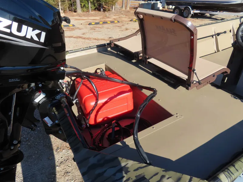 Slide: The Image of SeaArk 1648 Special Suzuki 30 Trailer 2026 with motor and fuel tank. - 8