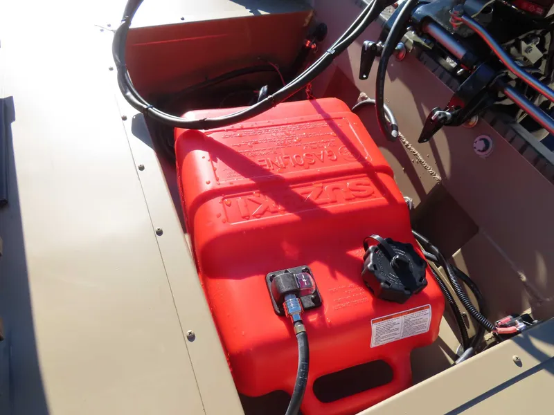 Slide: The Image of Red Suzuki tank in SeaArk 1648 Special Suzuki 30 Trailer, year 2026. - 9