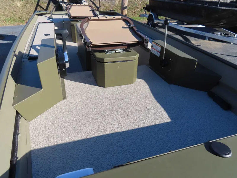 Slide: The Image of Interior of SeaArk 1652 Crappie Suzuki 40 boat trailer, year 2026. - 10