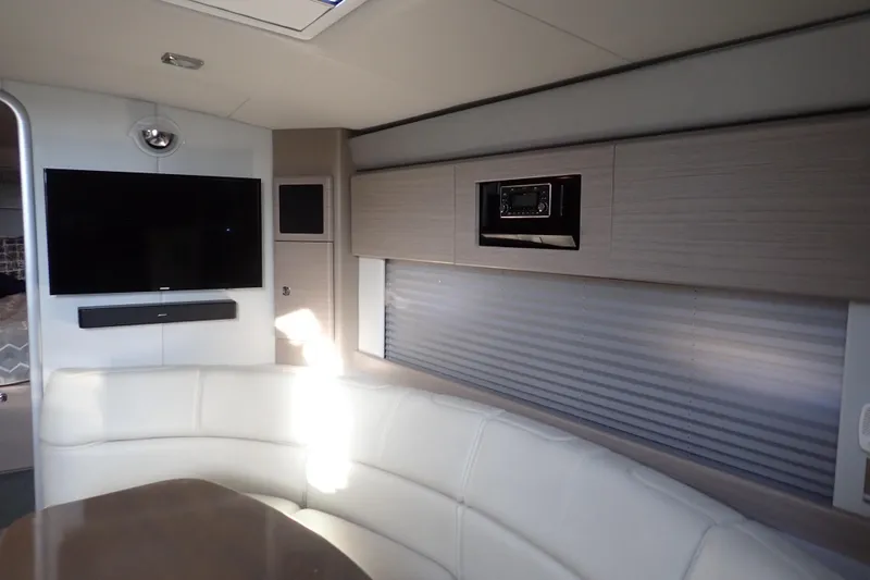 Slide: The Image of Interior of 2020 Formula 40 Performance Cruiser with TV, soundbar, and modern seating. - 2