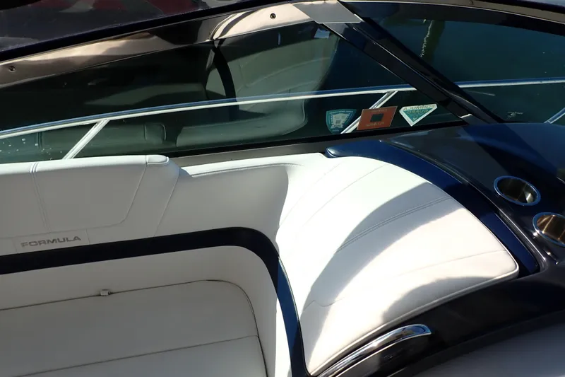 Slide: The Image of 2020 Formula 40 Performance Cruiser interior with white seating and cup holders. - 25