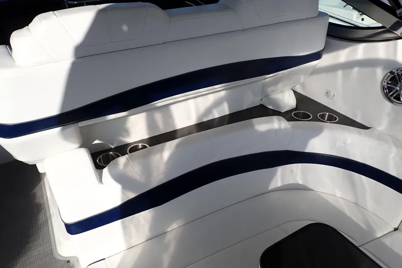Slide: The Image of Luxurious seating on 2020 Formula 40 Performance Cruiser with cup holders and sleek design. - 26