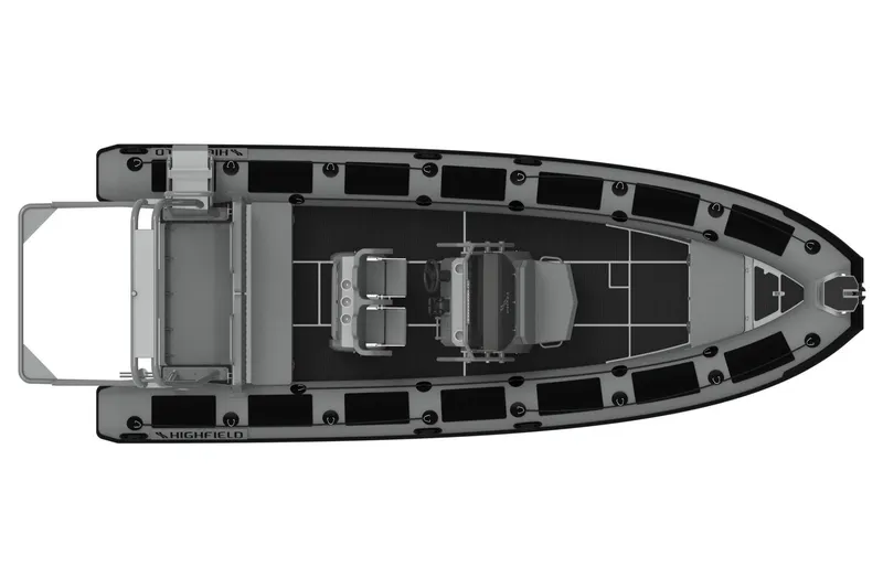 Slide: The Image of Top view of Highfield Patrol 700 boat, model 2026. - 10