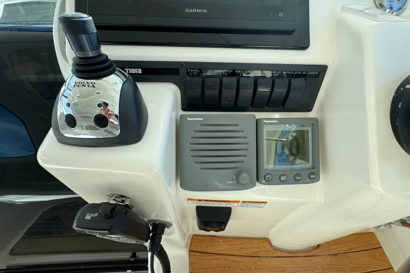 Slide: The Image of Control panel of a 2008 Tiara Yachts 3900 Sovran with Volvo Penta joystick. - 28