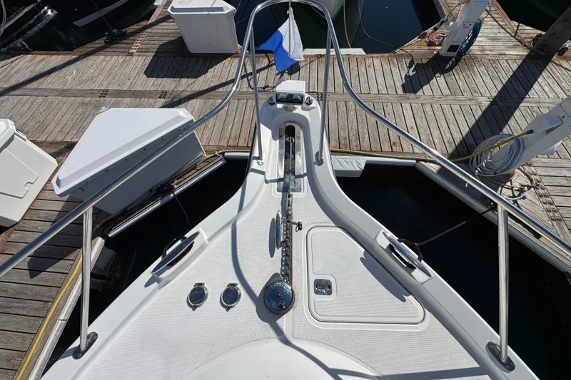 Slide: The Image of Bow view of 2008 Tiara Yachts 3900 Sovran docked at marina. - 74