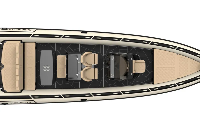 Slide: The Image of Aerial view of Highfield Sport 900 boat, 2026 model. - 12