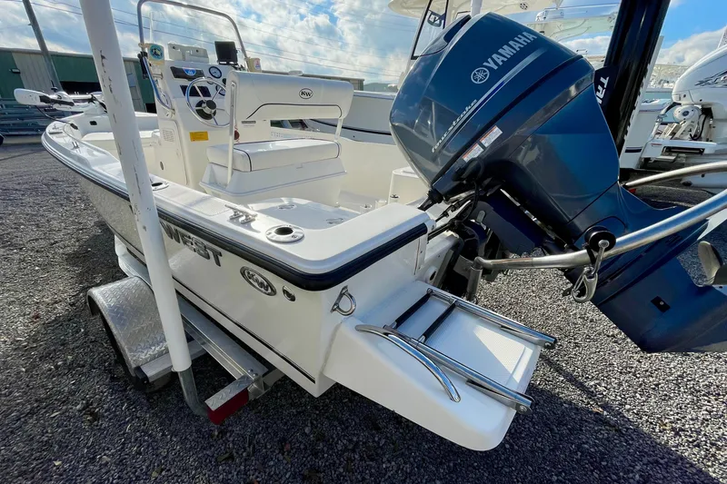 Slide: The Image of 2013 Key West 172 SE boat with Yamaha outboard motor on trailer. - 8