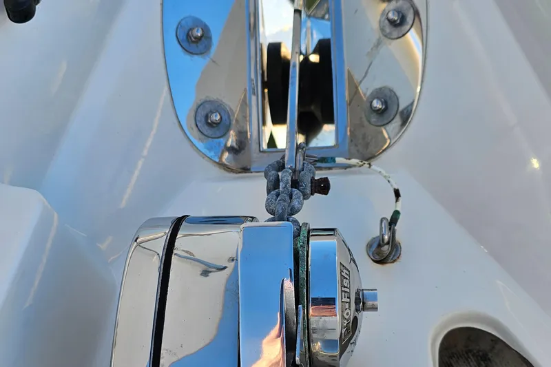 Slide: The Image of Close-up of 2021 Sea Pro 259 Center Console boat's anchor winch system. - 5