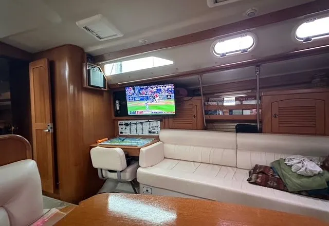 Slide: The Image of Interior of a 2003 Catalina 400 MkII yacht with TV. - 4