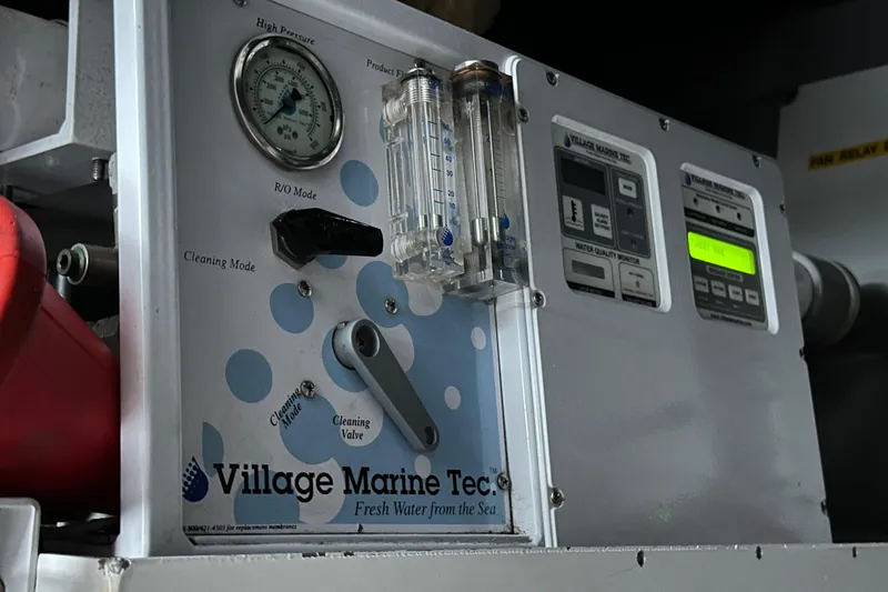 Slide: The Image of Control panel of a Village Marine Tec. water system on a 2000 Sunseeker Predator 60 yacht. - 121
