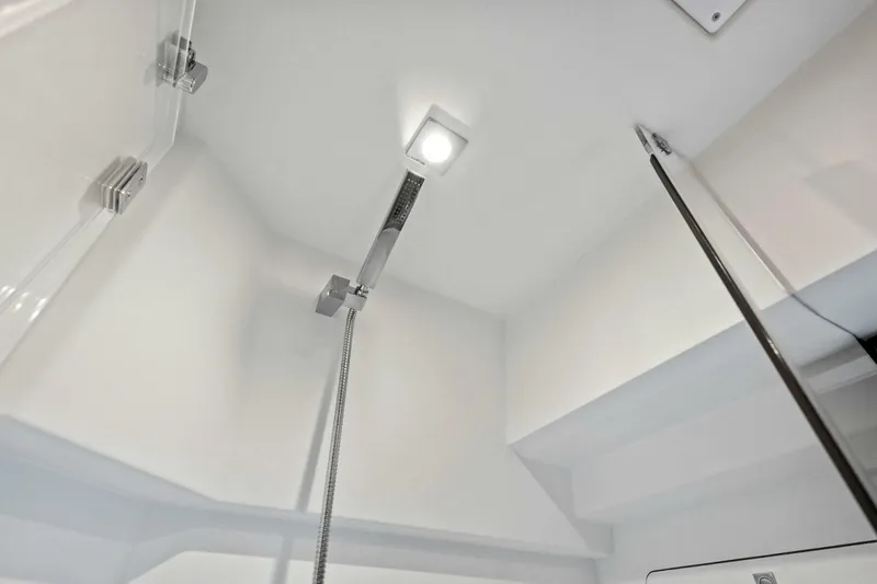 Slide: The Image of Modern shower area in 2023 Prestige 460 Flybridge yacht. - 31
