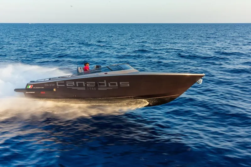 Slide: The Image of Canados 431 Speedster 2026 cruising swiftly on open sea. - 2