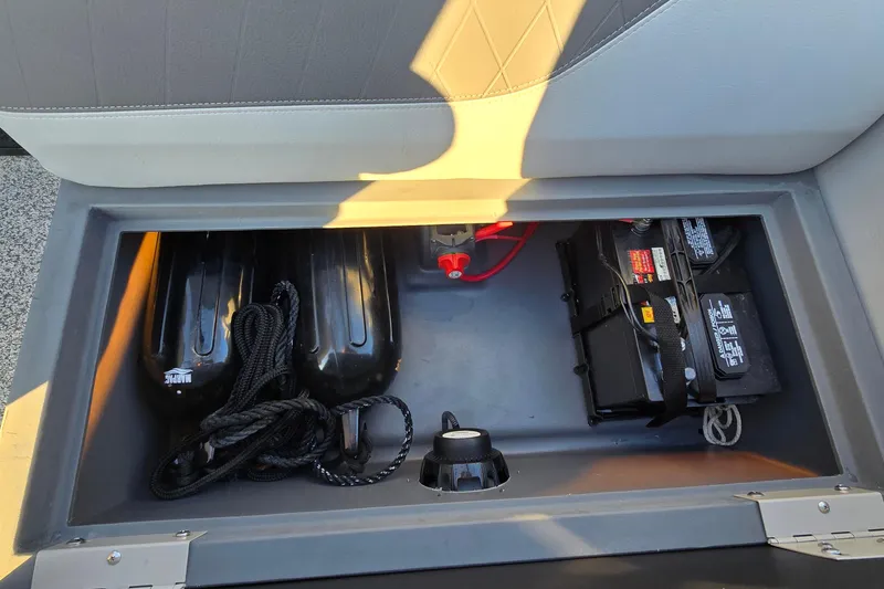 Slide: The Image of Storage compartment in 2023 Veranda Vista View 20RC with battery and fenders. - 29