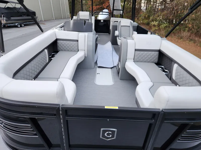 Slide: The Image of 2025 Godfrey AquaPatio Sundeck 275 SDC with spacious seating and modern design. - 6