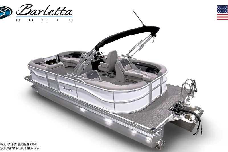 Slide: The Image of 2026 Barletta ARIA 22QC pontoon boat with sleek design and comfortable seating. - 1