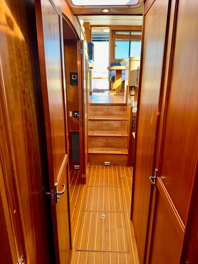 Slide: The Image of Interior of a 2001 Sabre Sedan Bridge yacht with wooden finish. - 35