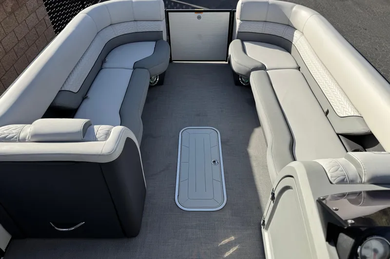 Slide: The Image of 2020 Godfrey Monacco 255 SD boat interior with luxurious seating and modern design. - 11