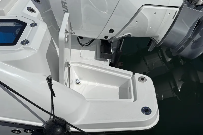 Slide: The Image of Everglades 367 CX 2026 boat motor and platform view. - 32