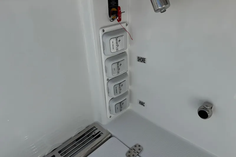 Slide: The Image of Control panel of Everglades 367 CX boat, year 2026. - 36