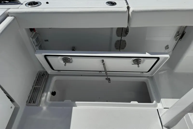 Slide: The Image of Interior of Everglades 367 CX 2026 with storage compartment. - 37