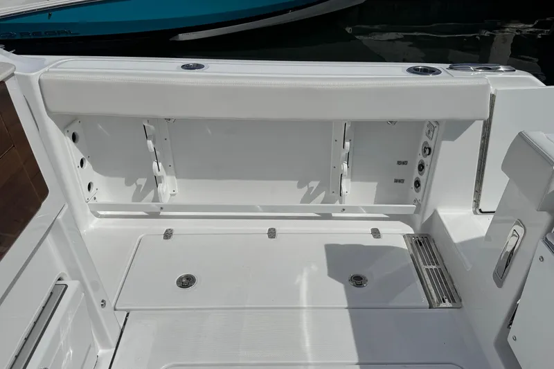 Slide: The Image of Interior of Everglades 367 CX boat, model year 2026. - 41