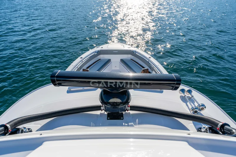 Slide: The Image of Everglades 455 Center Console 2026 on water with Garmin equipment. - 39