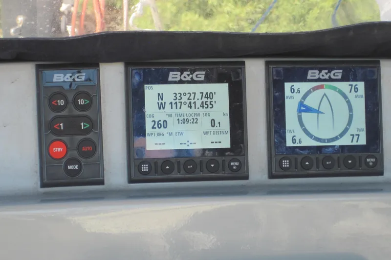 Slide: The Image of B&G navigation displays on a 2022 Corsair 880 Standard boat dashboard. - 12