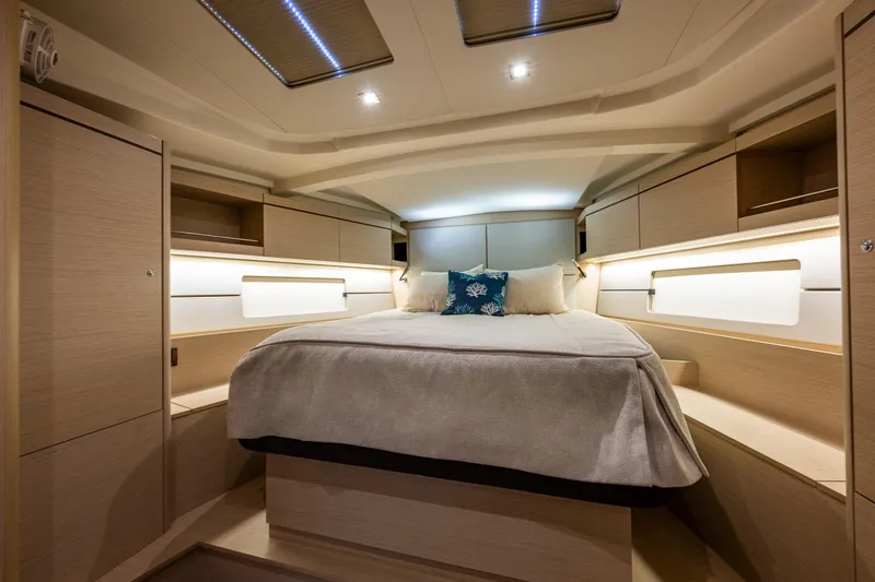 Slide: The Image of Luxurious cabin interior of 2020 Beneteau Oceanis 46.1 yacht with modern design. - 24