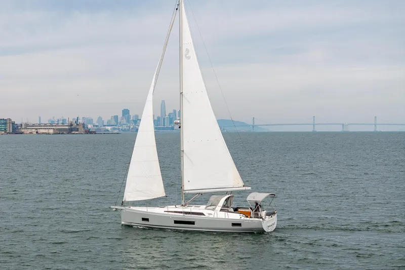 Slide: The Image of 2020 Beneteau Oceanis 46.1 sailing near city skyline and bridge. - 64