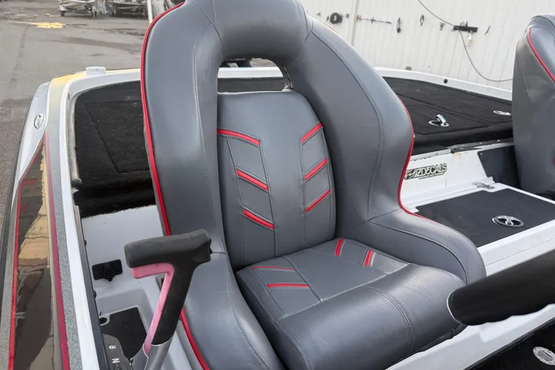 Slide: The Image of 2020 Nitro Z20 boat on trailer at sunset, showcasing sleek design and branding. - 23