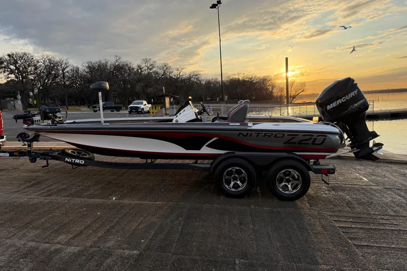Slide: The Image of Trailer wheels of a 2020 Nitro Z20 boat, featuring Mastertrack tires. - 39