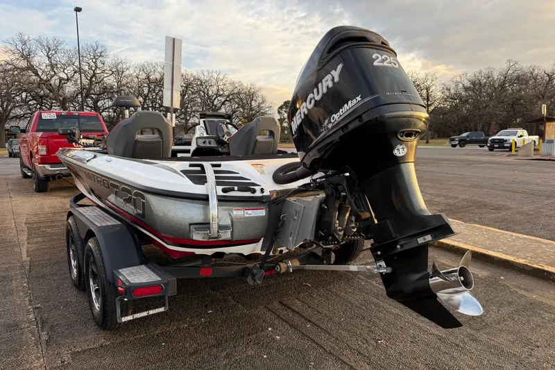 Slide: The Image of Close-up of a 2020 Nitro Z20 boat's i-Pilot GPS system and trolling motor. - 43