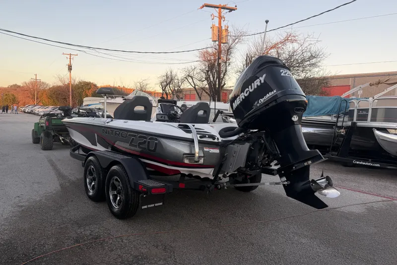 Slide: The Image of 2020 Nitro Z20 boat with Mercury engine on trailer at sunset. - 7