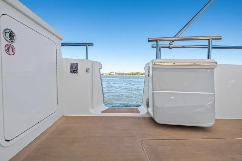 Slide: The Image of 2025 MJM 4 boat deck with ocean view and sleek design. - 33
