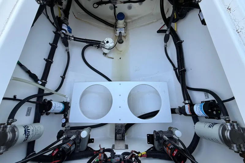 Slide: The Image of 2020 Regulator 31 boat interior wiring and plumbing system. - 44
