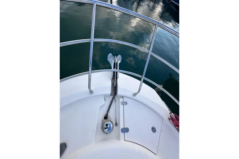 Slide: The Image of Bow of 2011 Azimut 38 yacht with anchor and railing. - 25