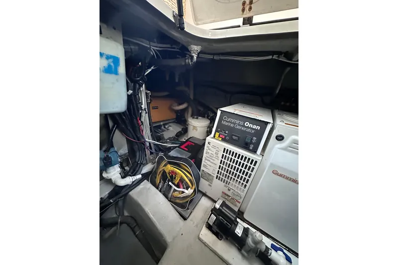 Slide: The Image of Engine room of 2011 Azimut 38 yacht with Cummins Onan marine generator. - 38