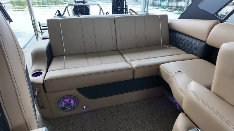 Slide: The Image of Luxurious interior of 2026 Barletta Lusso 25UA with beige leather seating. - 33