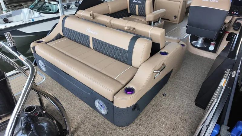 Slide: The Image of Interior of 2026 Barletta Lusso 25UA with luxurious seating. - 35