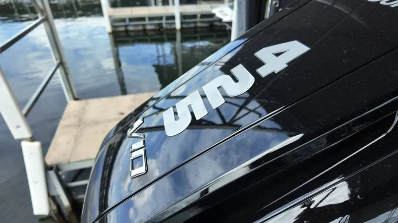 Slide: The Image of Barletta Lusso 25UA 2026 engine cover at dockside. - 38