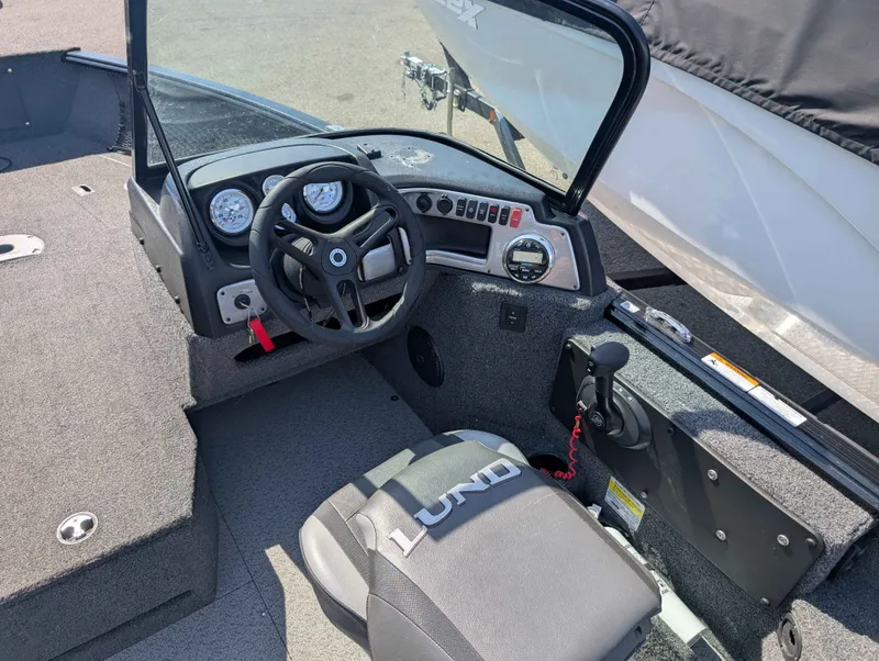 Slide: The Image of Interior view of 2023 Lund 1875 Impact boat cockpit. - 10
