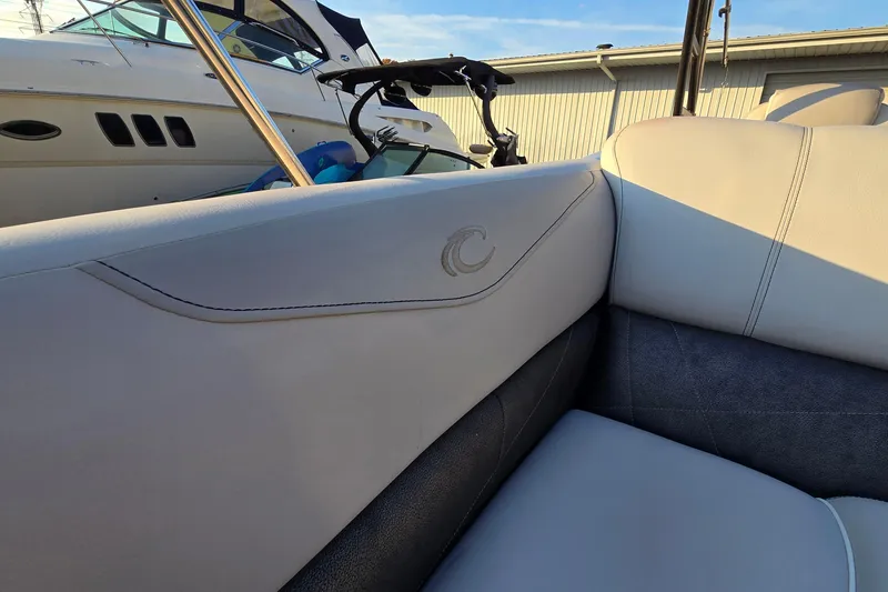 Slide: The Image of Interior of 2017 Crest Classic 230 SLC boat with elegant seating design. - 22