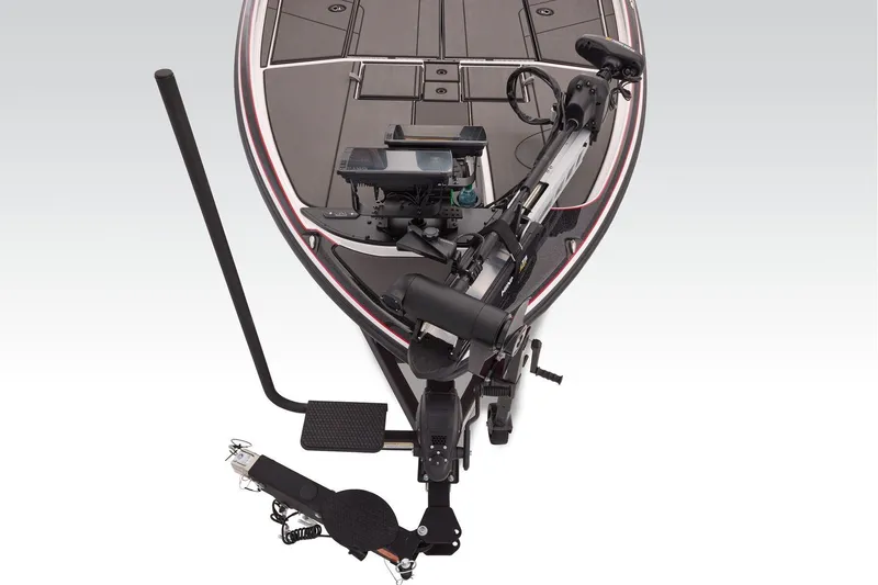 Slide: The Image of 2026 Nitro Z21 XL boat deck with storage compartments and carpeted surface. - 12