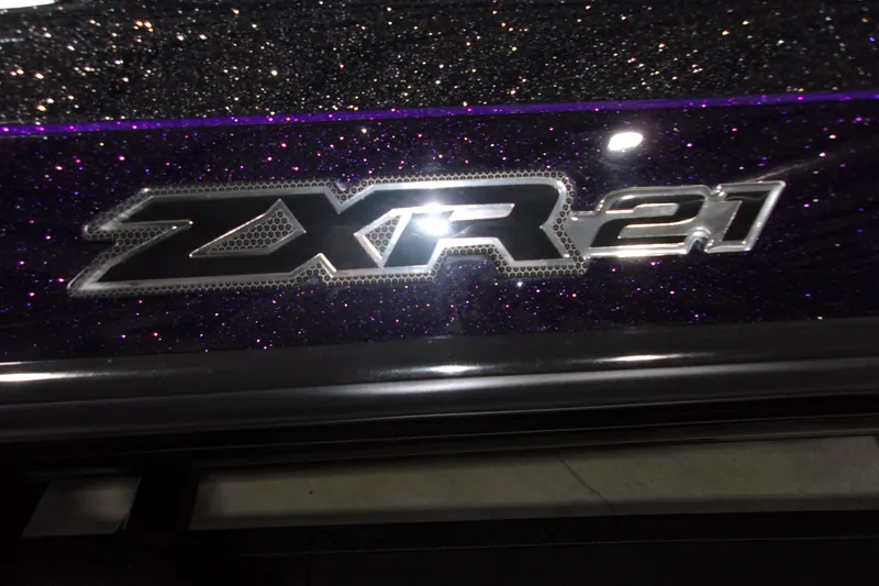 Slide: The Image of 2025 Skeeter ZXR21 logo on glittery purple background. - 12