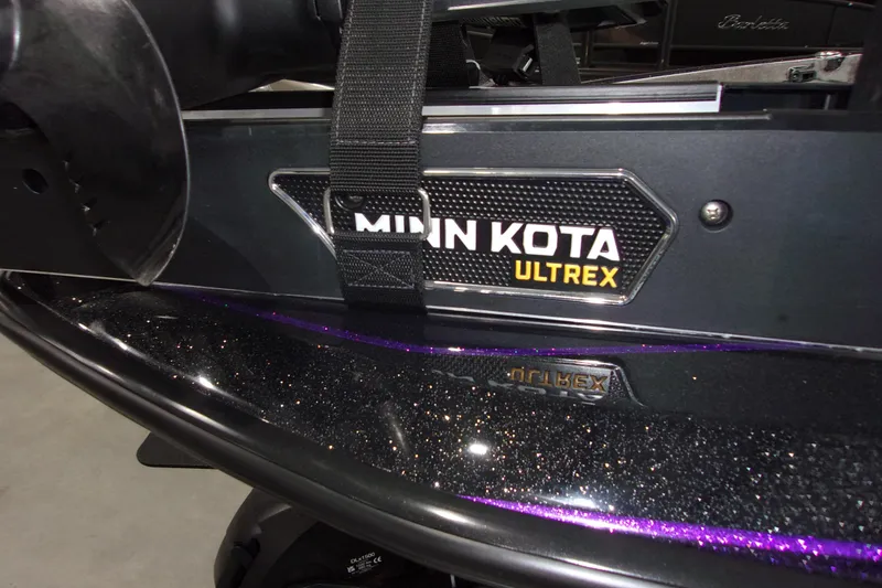 Slide: The Image of 2025 Skeeter ZXR21 featuring Minn Kota Ultrex motor, close-up view. - 8